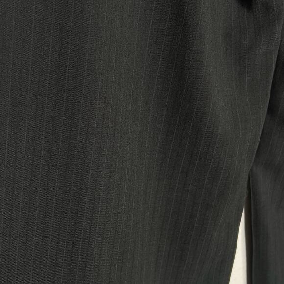 MAX STUDIO Pinstripe Twill Wide Leg Pants High Rise Stretch Black White Size 12 - Picture 8 of 10